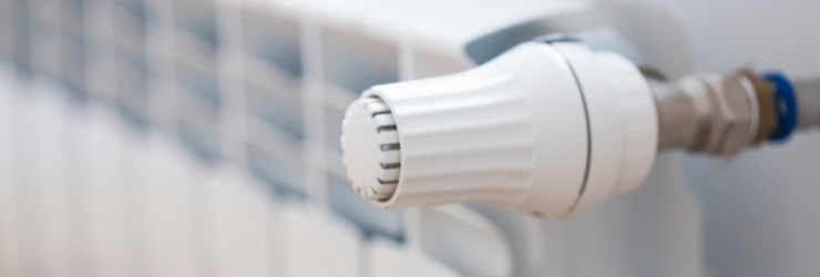 plan sur un bouton de radiateur pour régler température
